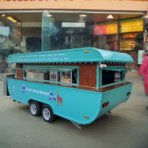 13ft Volledig Catering Uitgeruste Fast Food Truck Bbq Pizza Koffiekar Mobiele Keuken Op Maat Gemaakte Food Trailer