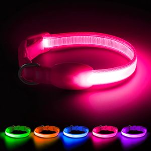 Collier électronique classique pour chien à LED, réglable, avec lumières réfléchissantes, rechargeable, en nylon, anti-perte pour chiens - Product Image 3