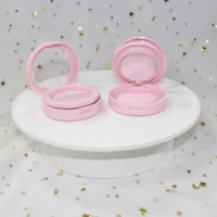 Boîtier compact double couche pour poudre cosmétique, en matériaux recyclés, étiquette privée, transparent, vide, pour fard à paupières et blush