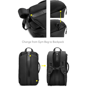 Bolsa de Lona de Poliéster Personalizada, <span class=keywords><strong>Convertible</strong></span> <span class=keywords><strong>en</strong></span> Bolsa de Gimnasio y <span class=keywords><strong>Mochila</strong></span> de Viaje, con Compartimento para Portátil y Zapatos - Product Image 4