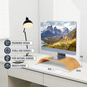 Jq máy tính bàn phím máy tính xách tay Gỗ Đứng soporte Para Màn hình de escritorio Kệ tổ chức kệ cho Máy tính để bàn bảng - Product Image 4