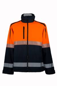 <b>High</b>-<b>Visibility</b> Two-Tone <b>Softshell</b> Safety <b>Jacket</b> with Reflective Tape | Workwear for Construction & Road Safety - Product Image 2