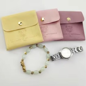 Pochette de présentation de bijoux en velours imprimée avec logo personnalisé, en microfibre suédée, pour colliers et boucles d'oreilles, avec logo - Product Image 3