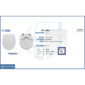Copriwater Dolomite Vaso Garda, Stile Moderno, Chiusura Ammortizzata, Realizzato in Legno di Bambù, Plastica PP e Resina di Urea per Uso Bagno - Product Image 2