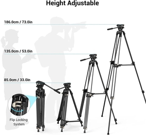 <span class=keywords><strong>SmallRig</strong></span> AD-01 Video Tripod, 73 "Heavy Duty Tripod con cabeza fluida de 360 grados y placa de liberación rápida para DSLR, videocámara - Product Image 4