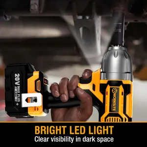 ประแจบลัชเลสไร้สาย WORKSITE ขนาด 1/2 นิ้ว 700 นิวตันเมตร สำหรับงานหนัก พกพาสะดวก ใช้แบตเตอรี่ แรงบิดสูง ไขควงไฟฟ้า - Product Image 3