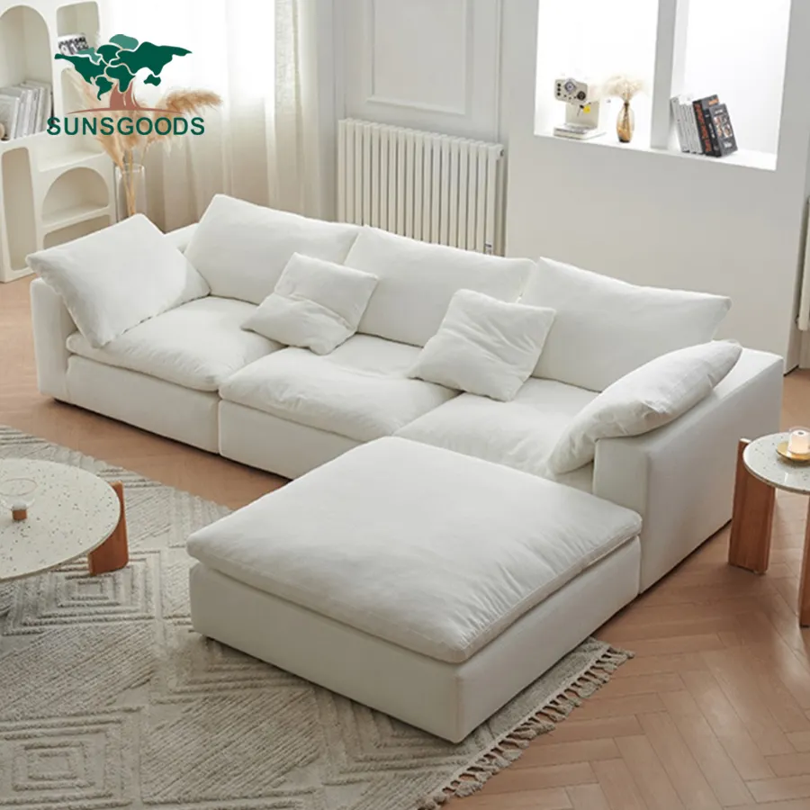 Luxury Cloud Sofa Big Fluffy Bedroom and Salon Chair Set American Style Home Furniture Night Club Sofas Juego Para Sala