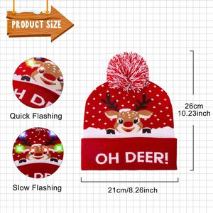 Mũ Giáng Sinh phát sáng LED MGparty, mũ len mùa đông, mũ beanie cho trẻ em và người lớn, quà tặng cho các bữa tiệc - Product Image 2