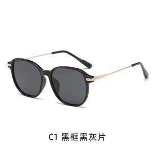 Gafas de sol de estilo europeo para mujer, montura metálica negra, lentes TAC, protección UV400, para viajes al aire libre, conducción, moda - Product Image 3
