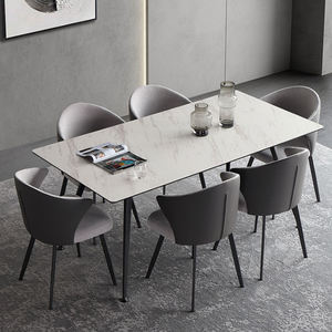 ชุดโต๊ะรับประทานอาหารราคาถูกชุดเก้าอี้หินอ่อน6ตัว,ชุดเก้าอี้หลังและโต๊ะทานอาหารหินอ่อนโมเดิร์นชุดโต๊ะทานข้าวหินอ่อน - Product Image 3