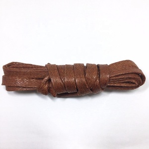Commercio all'ingrosso piatte in cotone cerato lacci di 6mm di larghezza con punte di plastica coppia per scarpe di cuoio - Product Image 4