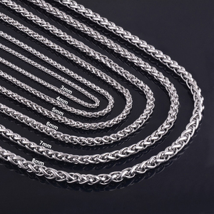 Kalung Grosir 3mm 4mm 5mm 6mm 7mm 8mm Rantai Gandum Kalung Pria Kalung Custom Stainless Steel-1 - Product Image 1