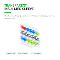 Kit de connecteurs à sertir thermorétractables pour fils, isolés, tailles assorties, 400V 100A, cuivre étamé pour applications automobiles