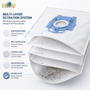 <span class=keywords><strong>Sac</strong></span> à poussière HEPA écologique HNW pour <span class=keywords><strong>aspirateur</strong></span> domestique, en tissu non tissé, pièce de rechange, taille standard - Product Image 4