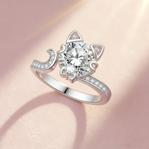 Anillo de Compromiso de Lujo Personalizado en Plata y Oro Sólido de 10K/14K con Diamante Cultivado en Laboratorio, Calidad VVS-VS, Engaste de Garras, 12 Signos del Zodíaco Chino - Product Image 3