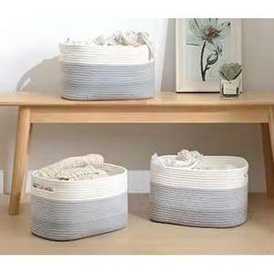 Panier de rangement OIAHOMY, 3 pièces, paniers tissés - Product Image 6