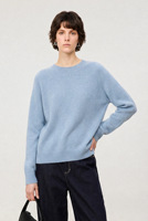 Pull en laine et cachemire sans couture à col rond, brossé, ample, doux et chaud, tricoté pour l'hiver
