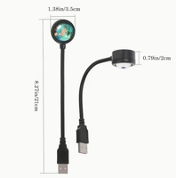 Mini projecteur LED USB Coucher de soleil Arc-en-ciel Néon, éclairage d'ambiance pour café, bar, photographie, chambre à coucher, fête, décoration de pièce