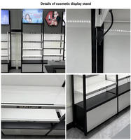 Étagère murale modulaire noire à LED pour produits de soin de la peau avec armoires de rangement