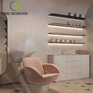 Producto de cuidado de la piel de alta calidad, esmalte de uñas, vitrina de venta al por menor, iluminación Led, escaparate de pared de madera, muebles para tienda de manicura - Product Image 2