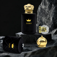 Flacon de parfum cylindrique personnalisé 50 ml 100 ml, noir mat, impression velours de luxe