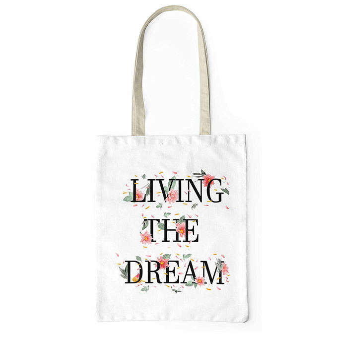 Customized recycle organic cotton canvas tote shopping bag with print logo promotional supplier