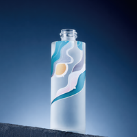 Bouteilles de lotion et de toner cosmétiques en verre givré mat personnalisées en usine, impression personnalisée en anglais, logo couleur, emballage de parfum, Chine