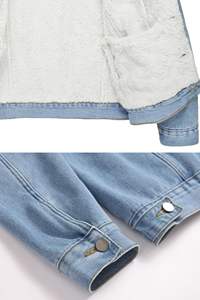 Veste en jean décontractée rétro unisexe en coton 100% à revers noir personnalisable pour homme, printemps automne - Product Image 2