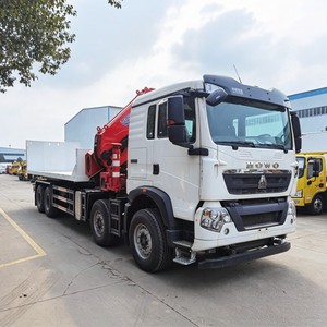 Heavy Duty HOWO NX 20 Ton Slidebed Recovery <b>Truck</b> 8x4 <b>Flatbed</b> Wrecker with Knuckle Boom Crane - Product Image 2