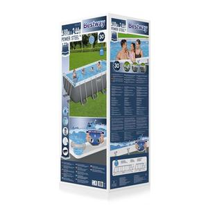 Bestway điện 56670 thép 4.88 m x 2.44 m x 1.22 m chất lượng cao gia đình ngoài trời hình chữ nhật khung thép trên mặt đất hồ bơi - Product Image 6