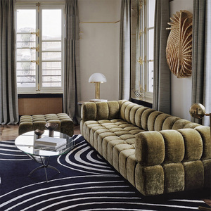 Divano in velluto Multi-persona di lusso in stile italiano moderno design Tofu per l'applicazione di scuola e laboratorio - Product Image 3