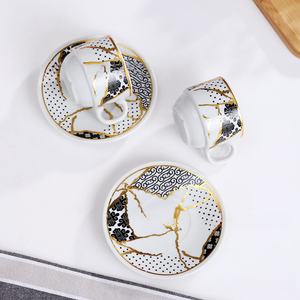 Nuevo Juego de Tazas de Café de Cerámica Europea, Tazas de Café Doradas de Alta Gama para Oriente Medio, 6 Tazas y 6 Platos para el Té de la Tarde - Product Image 4