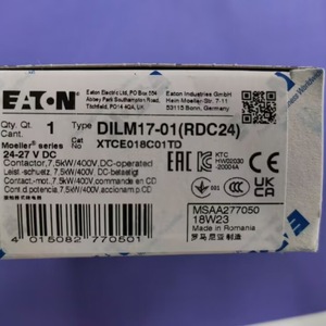Contactor Eaton DILM17-01(RDC24) de 24 V CC, 7.5 kW, 400 V, Montaje en Riel DIN - Product Image 3