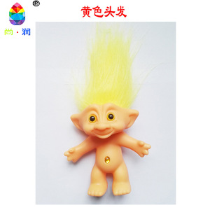 Figurine en vinyle de 10 cm, poupée troll aux cheveux bleus, jouet unisexe pour enfants - Product Image 2
