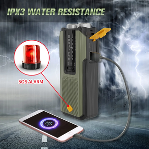 Emerncy tay Crank thoa đài phát thanh LED Đèn pin xách tay 2000mAh Điện thoại ngân hàng charg có tính năng USB DAB +/fm loa năng lượng mặt trời phong cách - Product Image 4