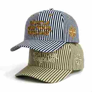 Casquette de baseball style hip-hop en coton premium à rayures, légère et portable, avec blocs de couleur, pour jeunes, idéale pour le streetwear et la photographie de rue - Product Image 1