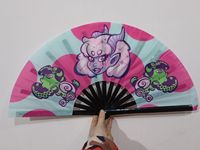 Büyük yansıtıcı el Fan 27cm / 33cm holografik UV Fan yüksek prim bambu katlanır Clack Rave Fan parti kullanımı için