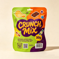 OEM op maat bedrukte snackzakjes, staande ziplock verpakkingen, food grade voor noten, koekjes, chocolade, bonen en snacks