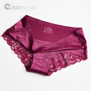 กางเกงในผ้าซาตินลายสีพื้นเซ็กซี่สำหรับผู้หญิงกางเกงในลูกไม้ไร้รอยต่อสำหรับใส่ในชีวิตประจำวัน - Product Image 3