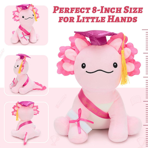 Peluche Axolotl de 8 pouces personnalisée de haute qualité, cadeaux de remise de diplôme mignons pour les garçons et les filles diplômés, souvenir de remise de diplôme - Product Image 2