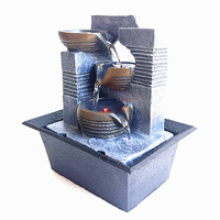 Fuente de Cascada LED para Interior, Decoración de Resina PARA EL Hogar, Función de Agua de Mesa para Adornos de Jardín, Novedad