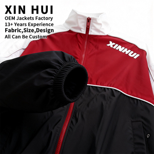 Chaqueta Cortavientos Larga con Bloques de Color y Logotipo Personalizado para Hombre, Estilo Urbano de Lujo, Oversize, Hip Hop, Cuero/Algodón, Impermeable, Resistente - Product Image 3