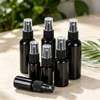 Bouteilles pulvérisatrices fines en PET noir, rechargeables, vides, en plastique, pour cosmétiques, soins de la peau, parfums et stockage de liquides