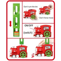 Train de dominos de Noël automatique, pose de dominos électriques, blocs de dominos de Noël, jouets de Noël pour enfants