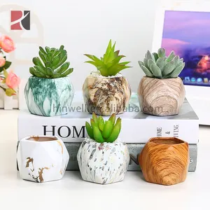 Vasi in Ceramica Smaltata Geometrica Mini per <span class=keywords><strong>Piante</strong></span> Succulente, Piccoli Fioriere con Foro di Drenaggio per Uso Domestico - Product Image 1