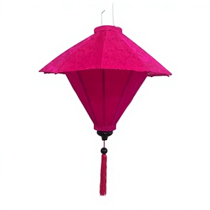 Lanterne en bambou artisanale du Vietnam, en satin, pour restaurant, fête, décoration de mariage, à suspendre, avec housse en tissu de soie DIY, colorée, vente en gros, exportation - Product Image 5