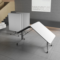 Table de conférence et de salle à manger multifonctionnelle moderne en bois massif, pliable et réglable, écologique, mobilier de bureau commercial en métal