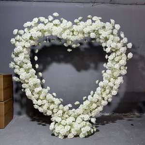 ซุ้มดอกไม้รูปหัวใจสีขาวสำหรับงานแต่งงาน Y-HFA137 ขายดี ขนาด 2 เมตร ซุ้มดอกไม้รูปหัวใจประดับกุหลาบประดิษฐ์ ซุ้มดอกไม้รูปหัวใจผ้าไหมตกแต่ง - Product Image 5