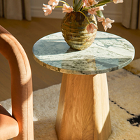 Stonekocc Table basse italienne minimaliste en marbre naturel massif Meubles de salon de villa design haut de gamme Table d'appoint de luxe