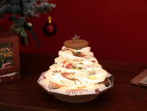 Lampu LED pohon Natal dapat dilipat, lampu dekorasi rumah lampu kertas lipat pohon Natal merenggang baterai untuk dekorasi rumah - Product Image 4